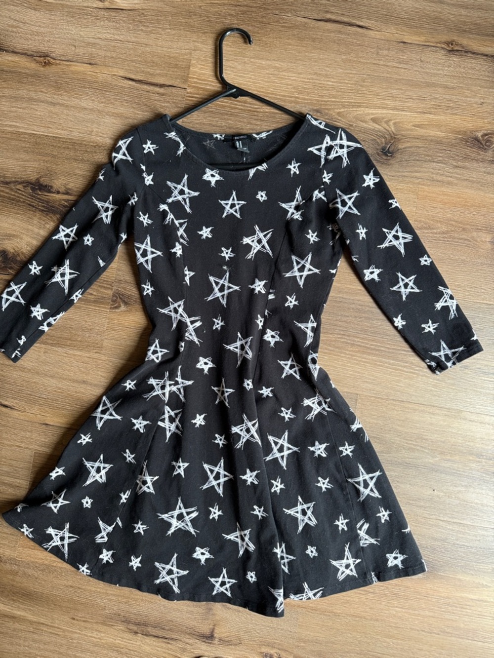 Forever 21 Black Dress with White Star Print